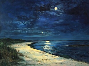 月夜油画