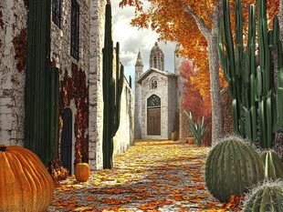 万圣节南瓜小镇街道