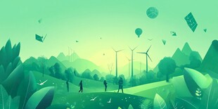 绿色生物健康出行背景