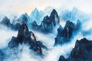 群山远山抽象锦绣山河