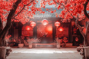 古代中状元报喜场景