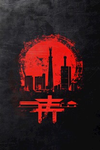 底特律插画宣传背景