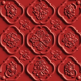 红色浮雕图案