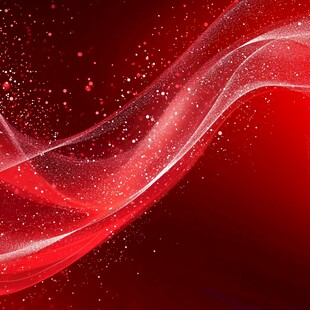 红色动感飘带科技背景