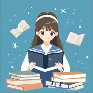 新学期学习读书插画