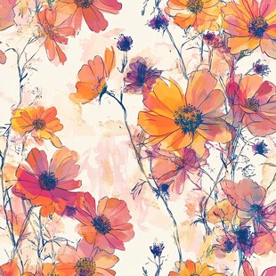 波斯菊花卉图案