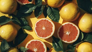 活力西柚色立体背景