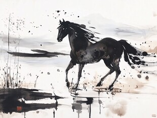 奔马踏水图