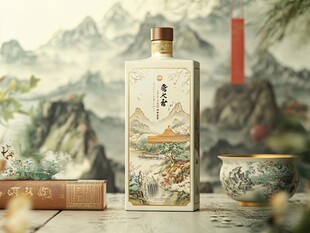 白酒包装插画