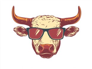 卡通牛手绘牛头