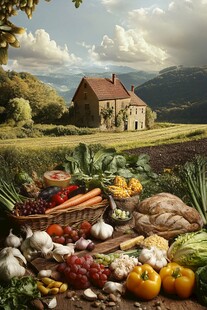 农庄美食海报背景