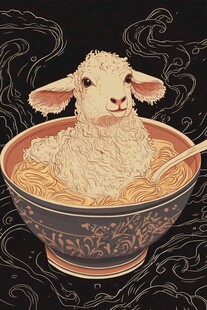 羊肉面插画