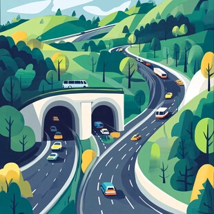 山林树木道路交通