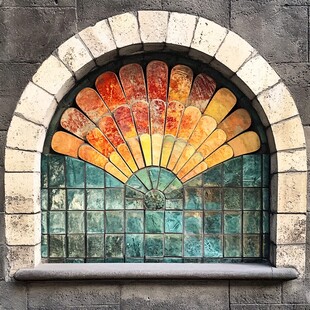 彩色玻璃漏窗