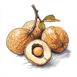 龙眼干插画