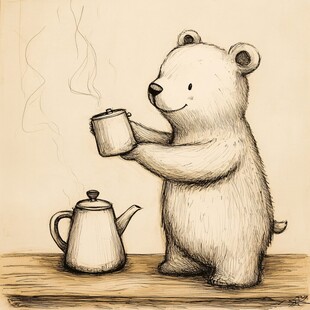 原创手绘小熊