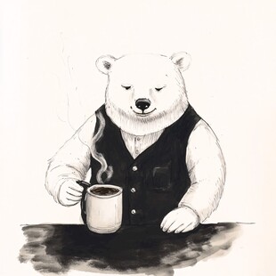 手绘熊插画