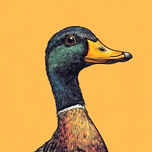 鸭头插画