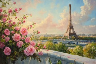 埃菲尔铁塔与玫瑰的浪漫巴黎