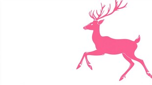 粉色鹿剪影艺术图案
