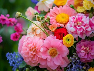 五彩缤纷的花束