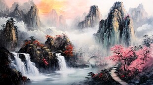 山水画中的仙境