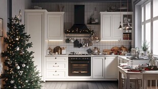 圣诞厨房的温馨氛围