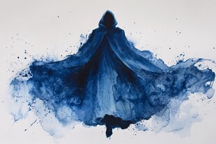 蓝色斗篷的神秘人物