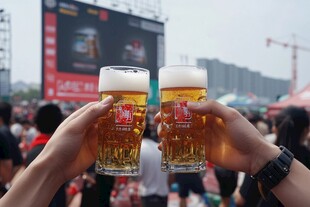 啤酒杯碰撞声 音乐节上的欢乐时刻