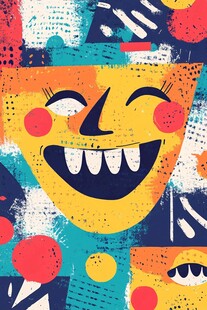 抽象艺术笑脸图案