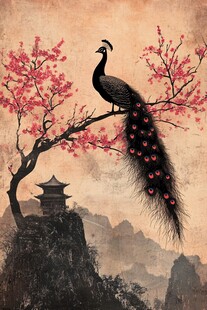 孔雀与梅花 东方之美