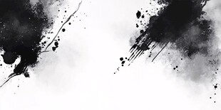 抽象黑白墨迹画