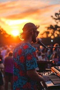 夕阳下的户外音乐会