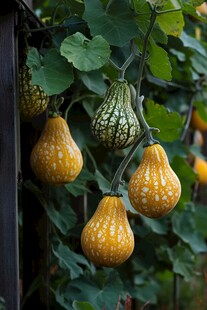 葫芦瓜丰收 绿叶蔬菜生机勃勃