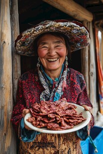 藏族妇女与传统美食