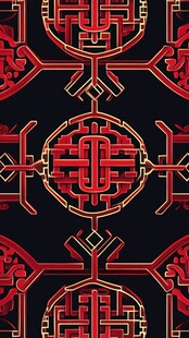 红色中国结图案