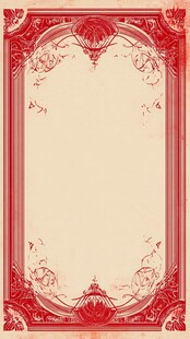 红色复古边框设计