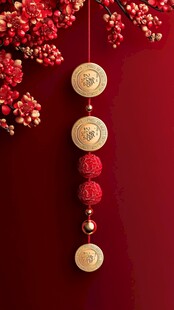 中国新年红色财富符号