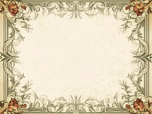 复古花卉边框设计