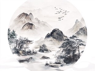 山水画中的中国风景