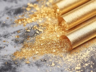 金色闪光纸屑的艺术