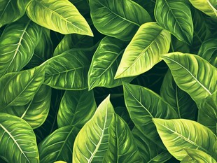 绿色热带叶子风景