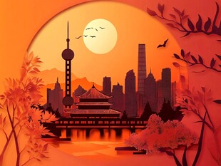 都市剪影中的传统韵味