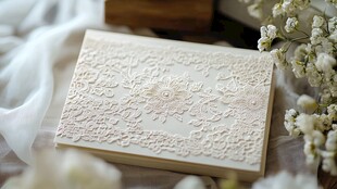 蕾丝花边婚礼邀请函