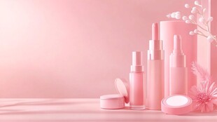 粉色化妆品系列