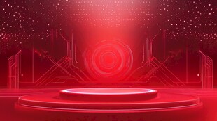 红色舞台 未来科技感