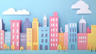 城市天际线的纸艺创作