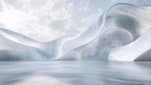 抽象现代建筑内部