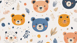 可爱卡通熊图案 适合儿童产品