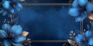 奢华蓝色花卉背景